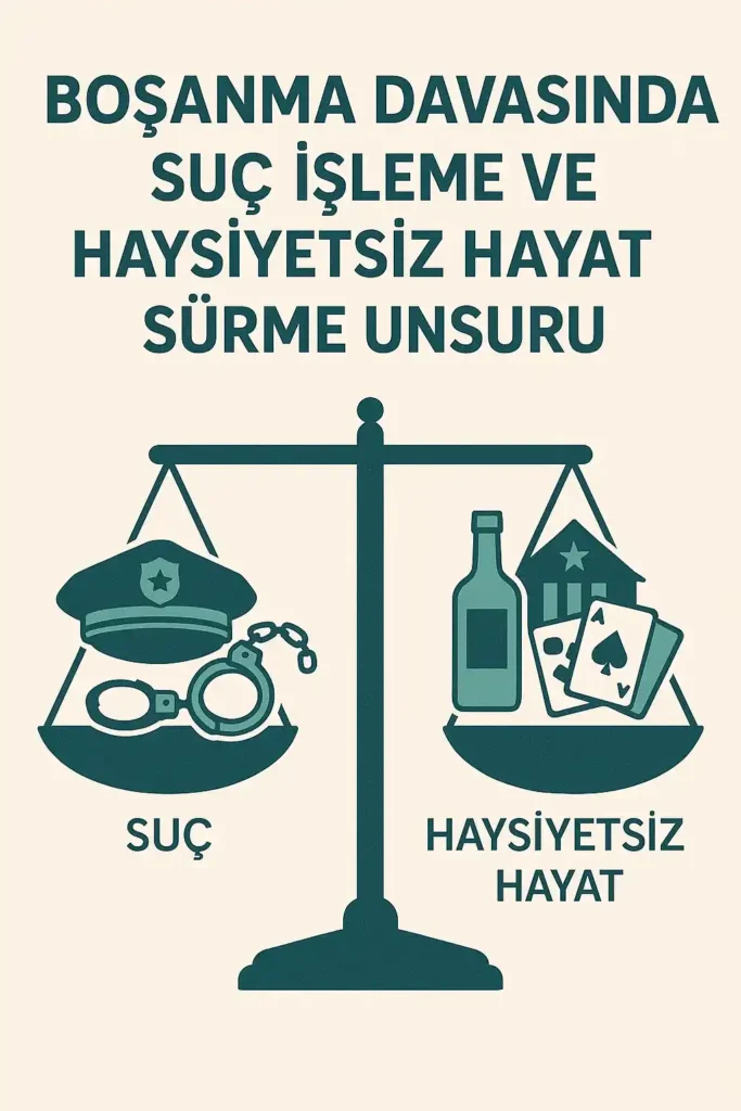 boşanma davasında hayasız hayat sürme ve suç işleme görseli